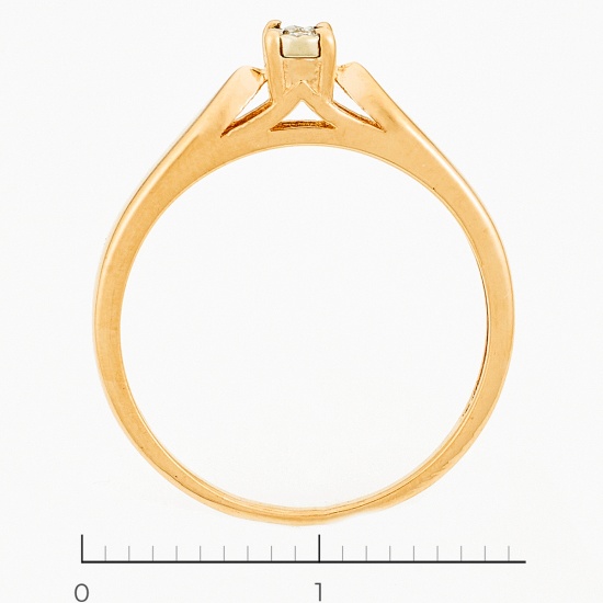 Кольцо из комбинированного золота 585 пробы c 1 бриллиантом, Л39099177 за 5950