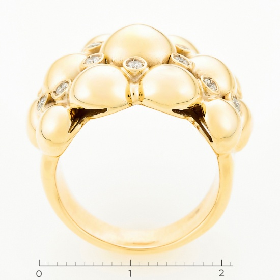 Кольцо из комбинированного золота 750 пробы c 14 бриллиантами, Л45063738 за 162300