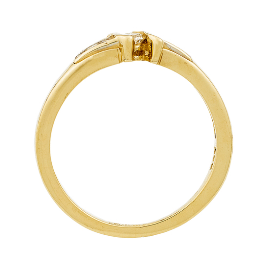 Кольцо из желтого золота 585 пробы c 7 бриллиантами, Л52070660 за 11160