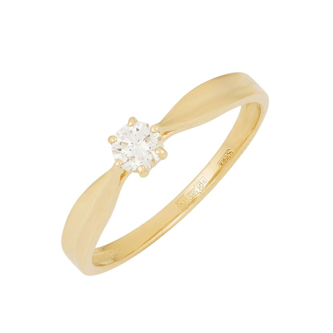 Кольцо из золота 585 пробы c бриллиантом, Л 2213 2779 за 19900