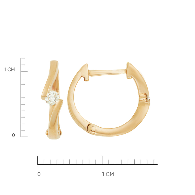 Серьги из золота 585 пробы c бриллиантами