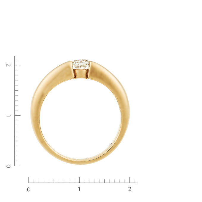 Кольцо из красного золота 585 пробы c 1 бриллиантом