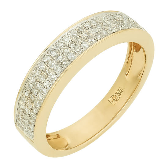 Кольцо из комбинированного золота 585 пробы c 75 бриллиантами, Л25081804 за 24500