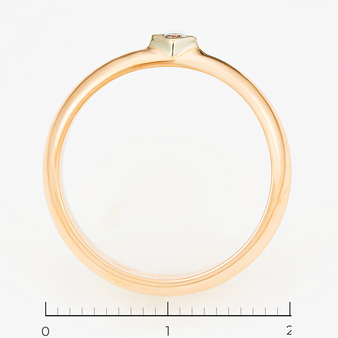 Кольцо из комбинированного золота 585 пробы c 1 бриллиантом