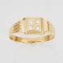 Кольцо из желтого золота 585 пробы c 4 бриллиантами Л47060381 фото 2