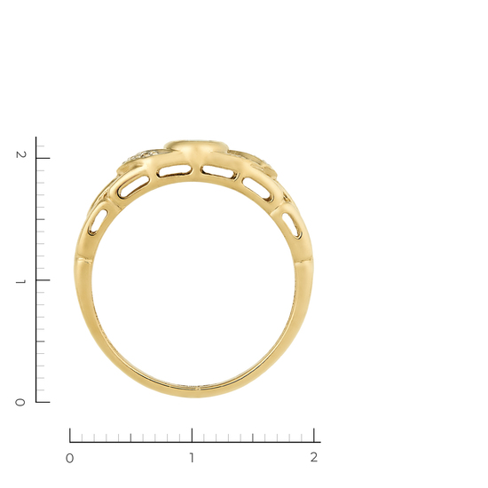 Кольцо из комбинированного золота 750 пробы c 6 бриллиантами и 1 сапфиром, Л12079265 за 32500