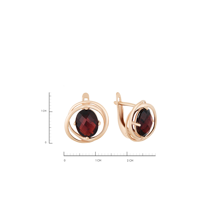 Серьги из золота 585 пробы c гранатами, Л 0806 4347 за 37440
