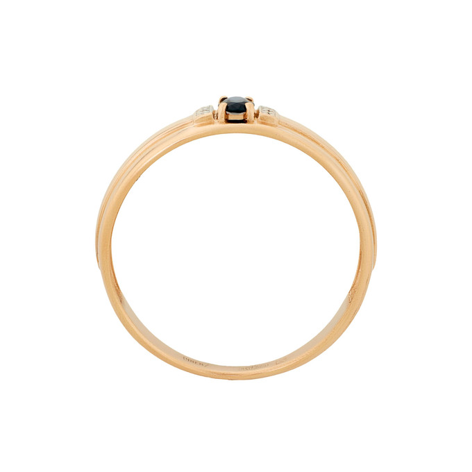 Кольцо из золота 585 пробы c сапфиром и бриллиантами, Л 7503 0119 за 29600