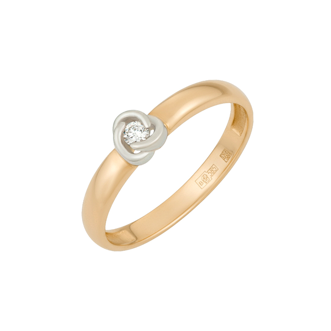 Кольцо из золота 585 пробы c бриллиантом