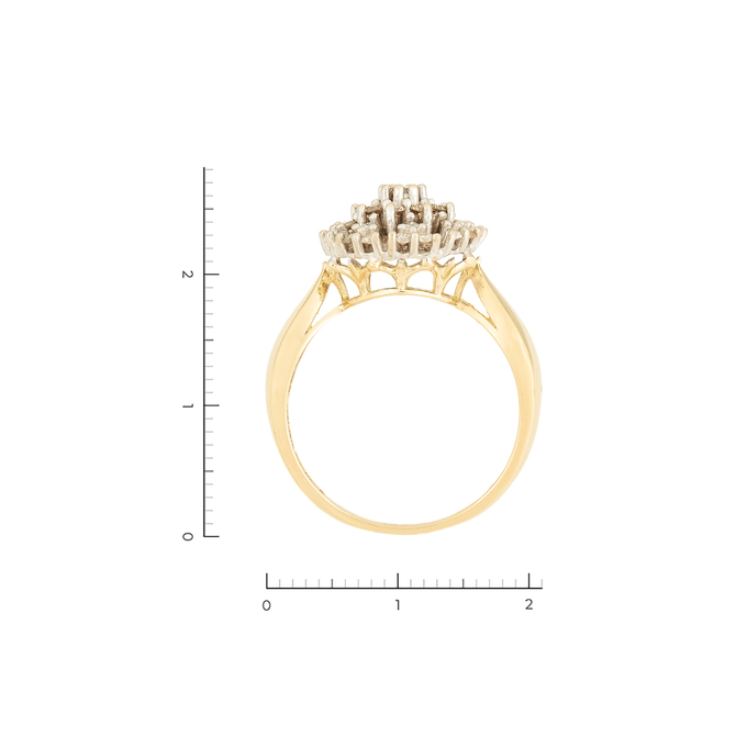 Кольцо из комбинированного золота 585 пробы c 33 бриллиантами, Л 3706 0574 за 57600