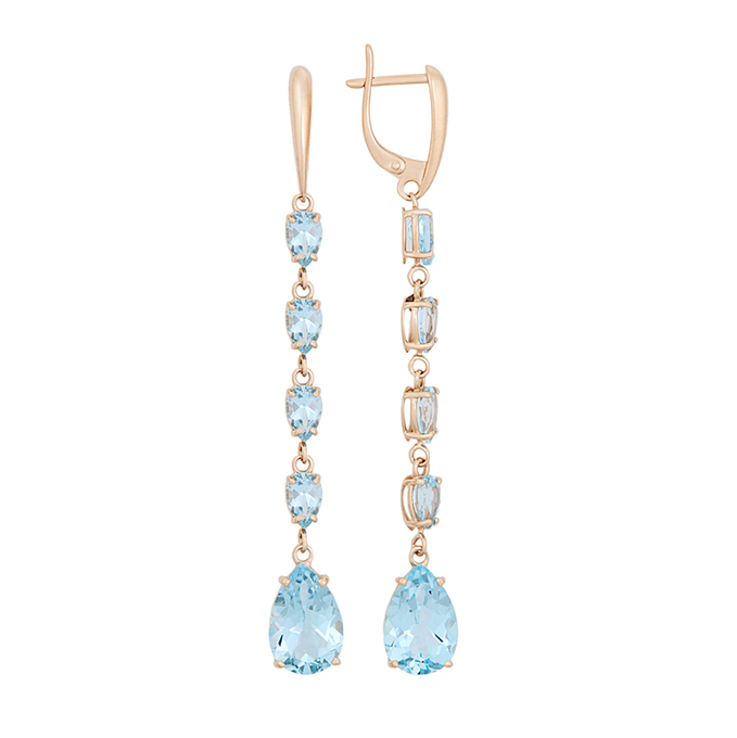 Серьги из золота 585 пробы c топазами, К 0000 3671 за 45900
