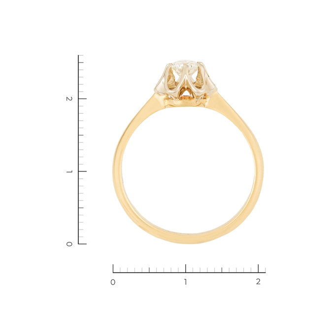 Кольцо из комбинированного золота 750 пробы c 1 бриллиантом, Л 1615 0690 за 85740