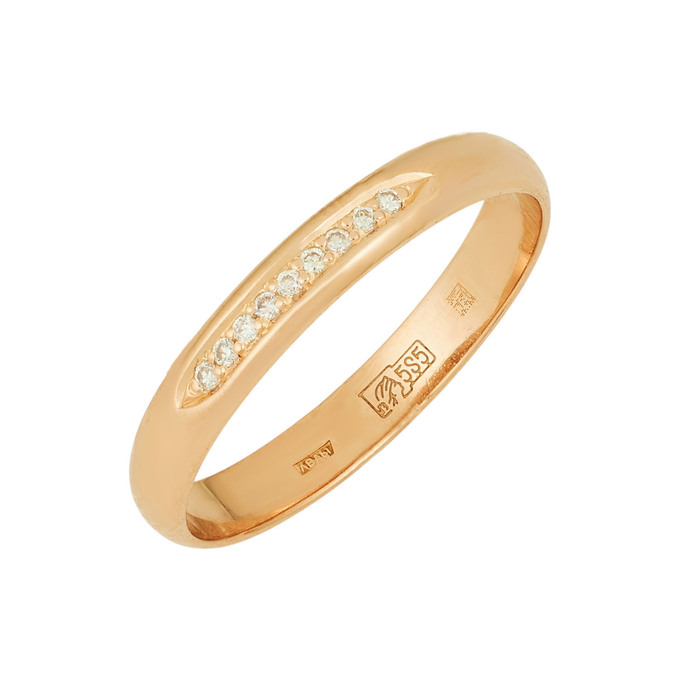 Кольцо из золота 585 пробы c бриллиантами