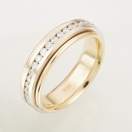 Кольцо из комбинированного золота 585 пробы c 39 бриллиантами Л58015829 фото 1