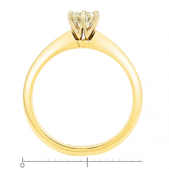 Кольцо из комбинированного золота 585 пробы c 1 бриллиантом, Л63011147 за 83500