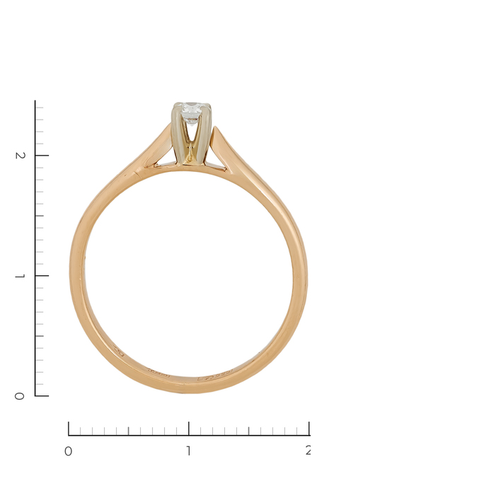 Кольцо из золота 585 пробы c 1 бриллиантом, Л 2315 9815 за 19450