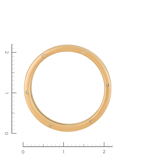 Кольцо из комбинированного золота 585 пробы c 12 бриллиантами