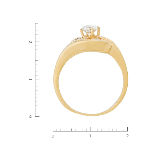 Кольцо из желтого золота 500 пробы c 13 бриллиантами, Л71017390 за 163920