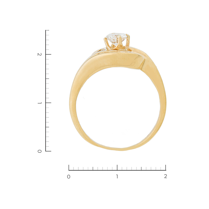 Кольцо из желтого золота 500 пробы c 13 бриллиантами, Л 7101 7390 за 122940