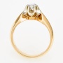 Кольцо из комбинированного золота 583 пробы c 1 бриллиантом Л41056918 фото 3