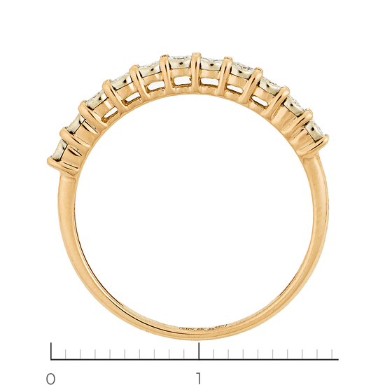 Кольцо из комбинированного золота 585 пробы c 11 бриллиантами, Л61022003 за 5355