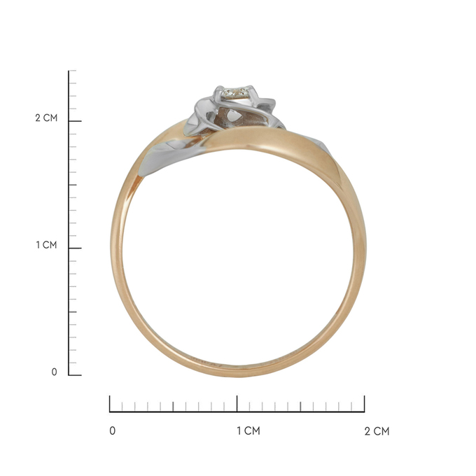 Кольцо из золота 585 пробы c бриллиантом, Л 4107 4523 за 38000