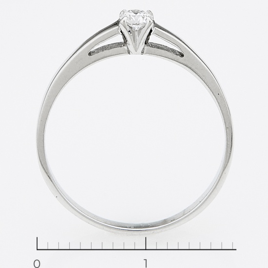 Кольцо из белого золота 585 пробы c 1 бриллиантом, Л47081158 за 8750