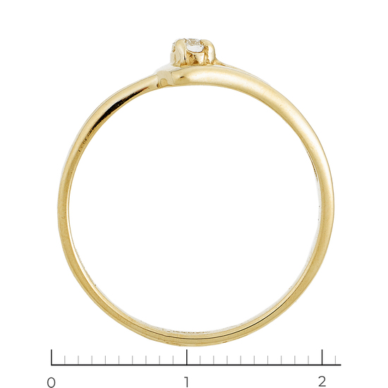 Кольцо из желтого золота 585 пробы c 1 бриллиантом, Л11014559 за 11250