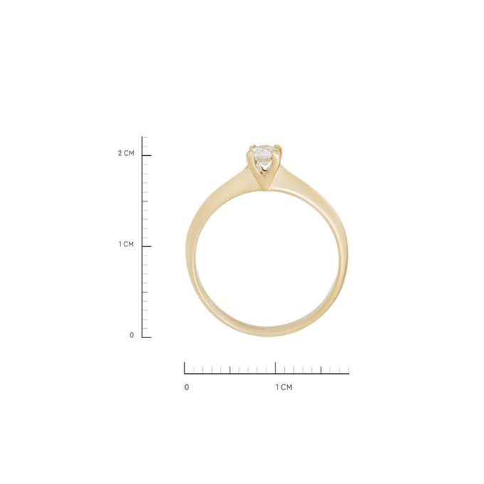 Кольцо из золота 585 пробы c бриллиантом, Л 1911 7977 за 34320