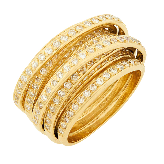 Кольцо из желтого золота 750 пробы c 178 бриллиантами, Л04080018 за 189900