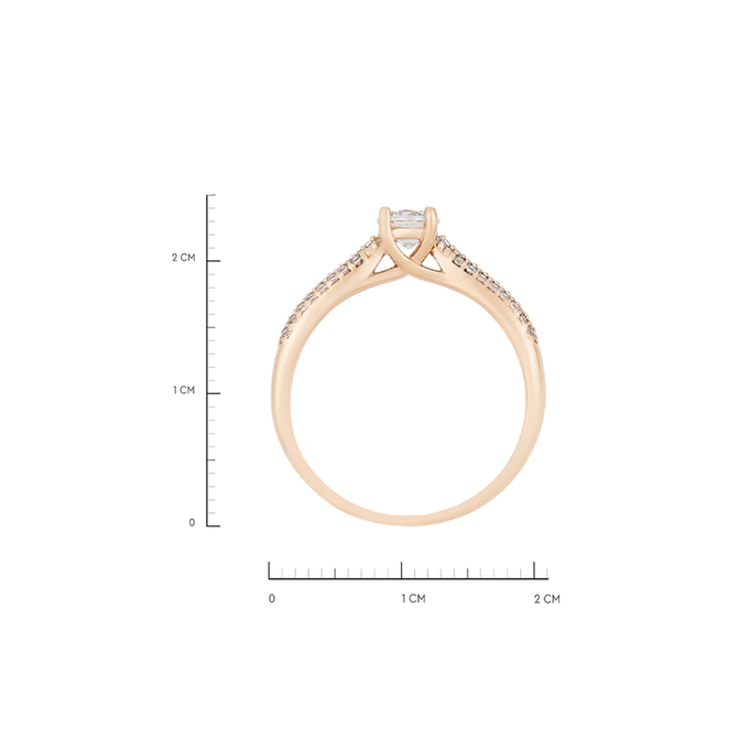 Кольцо из золота 585 пробы c фианитами, Л 6201 4157 за 18000