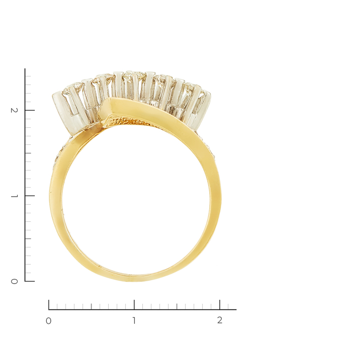 Кольцо из комбинированного золота 585 пробы c 27 бриллиантами, Л 2414 0203 за 63000