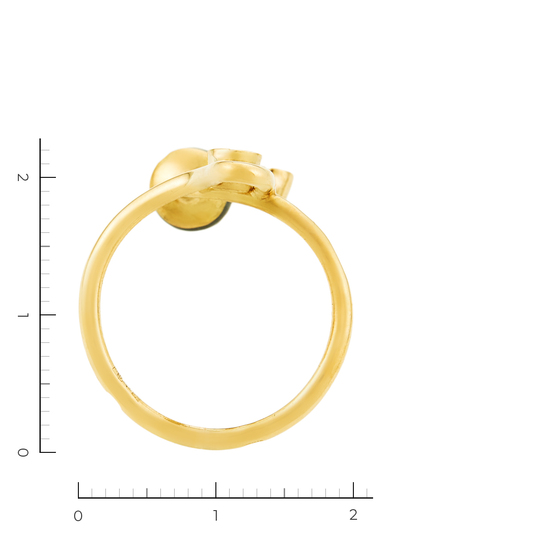Кольцо из желтого золота 750 пробы c 2 бриллиантами и 1 гематитом и 2 бриллиантами и 1 гематитом, Л48066358 за 49500