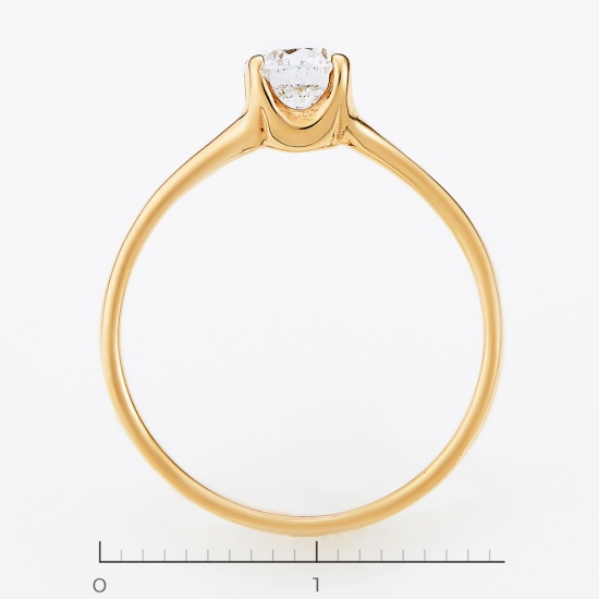 Кольцо из красного золота 585 пробы c 1 бриллиантом, Л43026292 за 97600