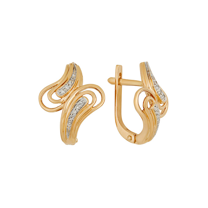 Серьги из золота 585 пробы с бриллиантами, Л 6302 6348 за 55200