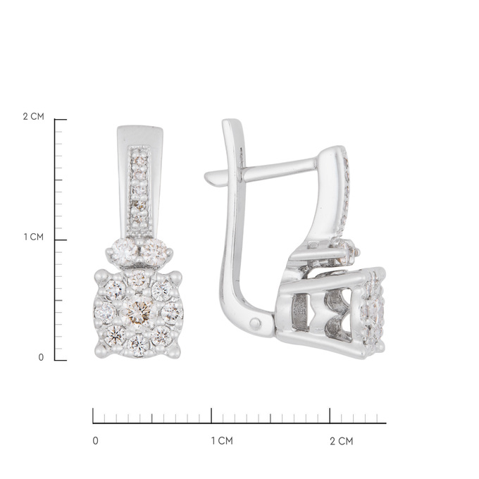 Серьги из золота 585 пробы c бриллиантами, Ц О007 2639 за 105000