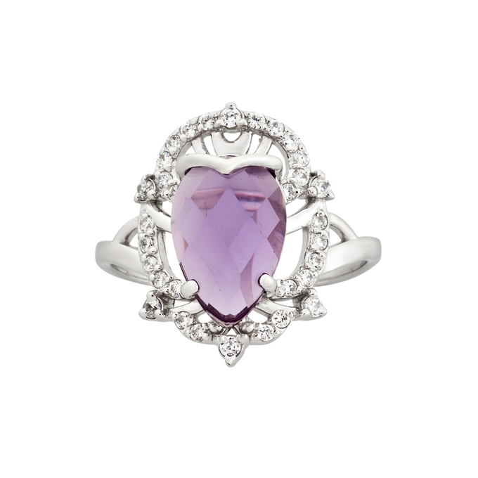 Кольцо из золота 585 пробы с фианитами и корундом, Л 7300 7062 за 42800
