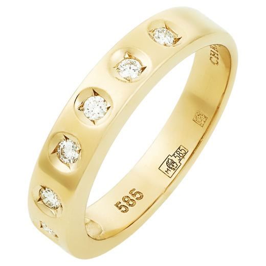 Кольцо из желтого золота 585 пробы c 7 бриллиантами Л57030442 фото 1
