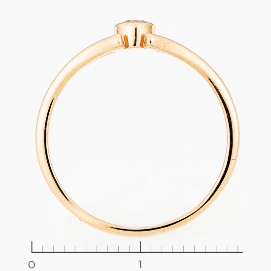 Кольцо из красного золота 585 пробы c 1 бриллиантом, Л37054214 за 8450