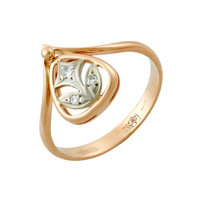 Кольцо из золота 585 пробы c бриллиантами, Л 7502 8052 за 31600