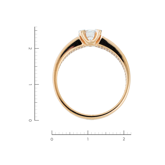 Кольцо из комбинированного золота 585 пробы c фианитами, Л12078569 за 18560