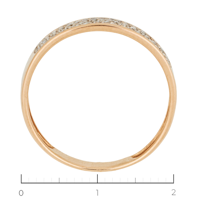Кольцо из красного золота 585 пробы c 55 бриллиантами, Л 5703 2419 за 11130