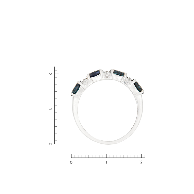 Кольцо из золота 585 пробы c 6 бриллиантами и 4 сапфирами, Л 7501 9699 за 45200
