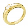 Кольцо из желтого золота 750 пробы c 1 бриллиантом Л09054998 фото 1