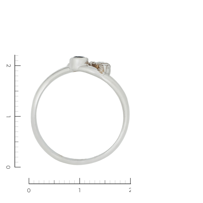 Кольцо из золота 585 пробы c 5 бриллиантами и 1 сапфиром, Л 2809 7463 за 27930