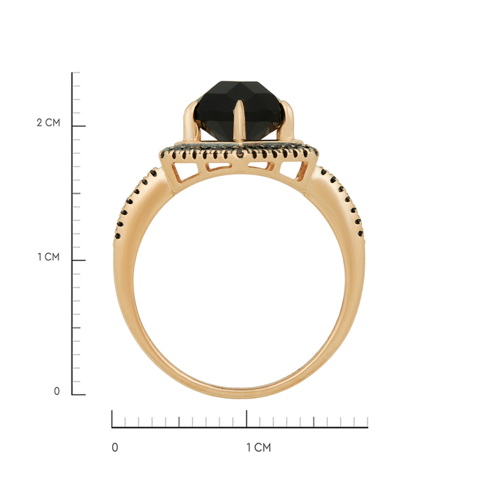 Кольцо из золота 585 пробы c бриллиантами и ониксом, Л 6102 6433 за 26800