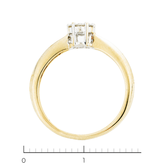 Кольцо из желтого золота 585 пробы c 7 бриллиантами, Л39104034 за 13740