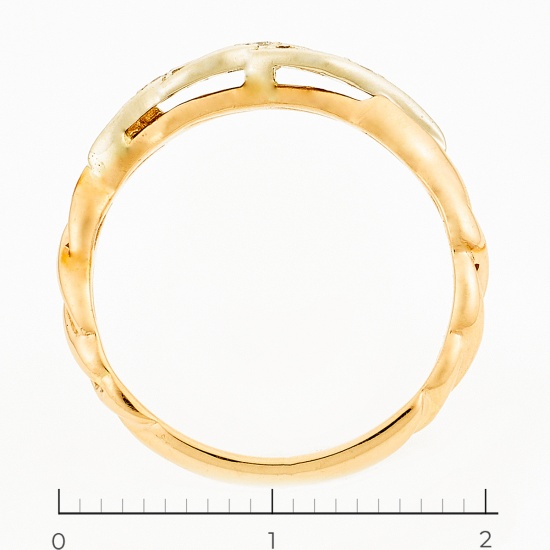 Кольцо из комбинированного золота 585 пробы c 3 бриллиантами, Л40022302 за 13250