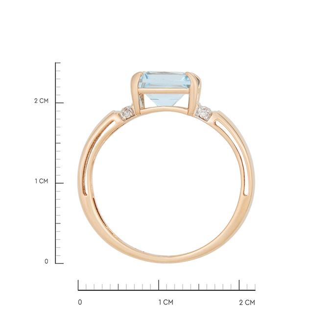 Кольцо из золота 585 пробы c топазом и бриллиантами, Л 7502 2739 за 26320