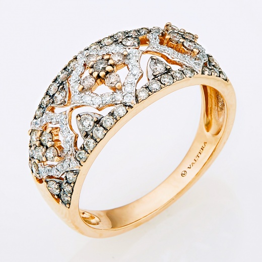 Кольцо из комбинированного золота 585 пробы c 112 бриллиантами Л08076071 фото 1